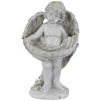 8" Cherub Wrapped in Wings Outdoor Garden Statue