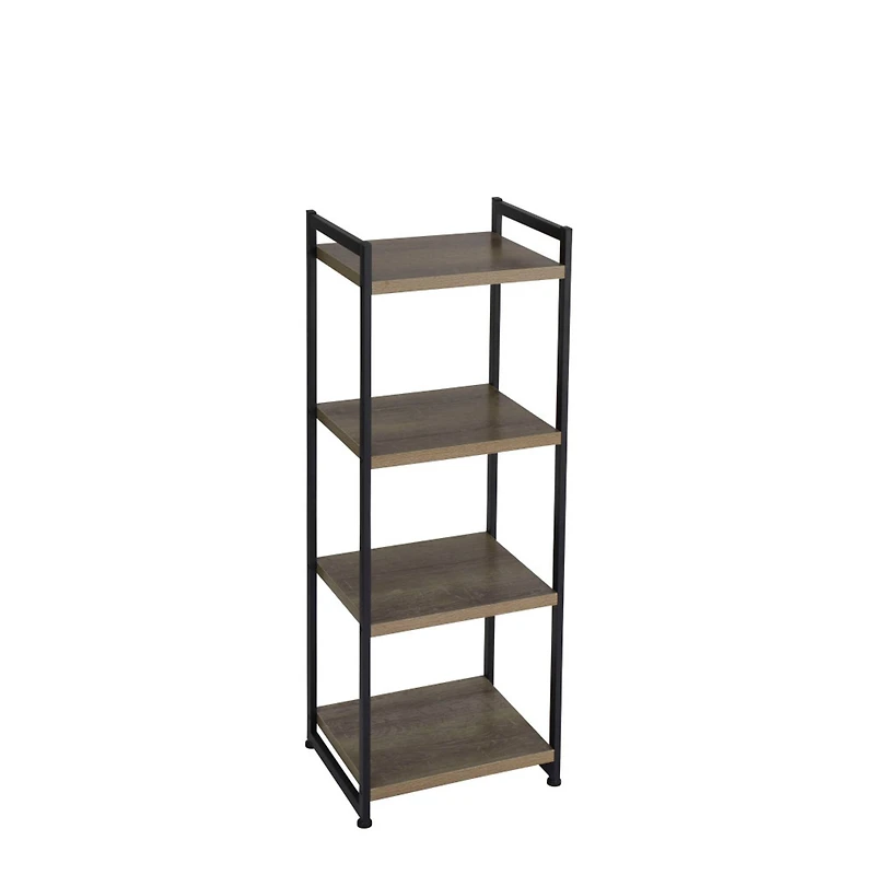 Household Essentials Jamestown 4-Shelf Narrow Ashwood Bookshelf