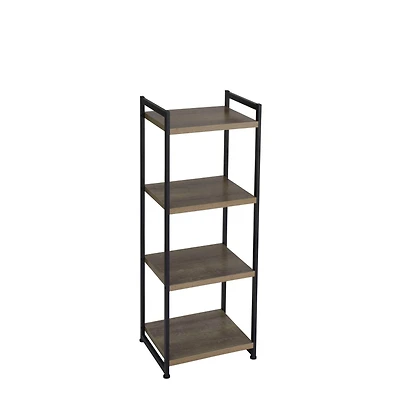 Household Essentials Jamestown 4-Shelf Narrow Ashwood Bookshelf