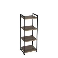 Household Essentials Jamestown 4-Shelf Narrow Ashwood Bookshelf