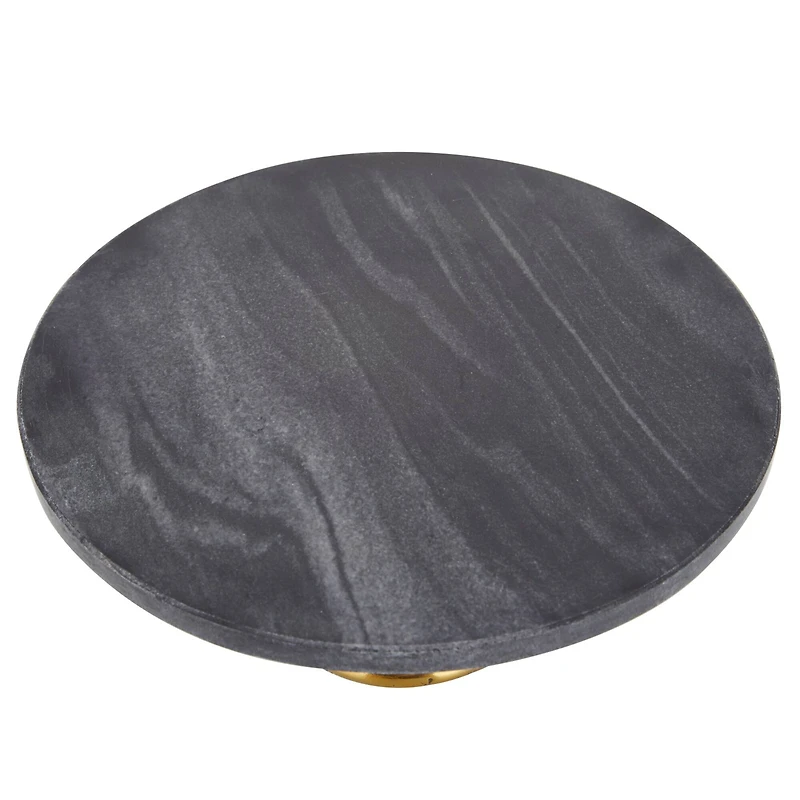 The Novogratz Set of 3 Black Aluminum Natural Cake Stand, 6" x 12" x 12"