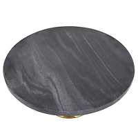 The Novogratz Set of 3 Black Aluminum Natural Cake Stand, 6" x 12" x 12"