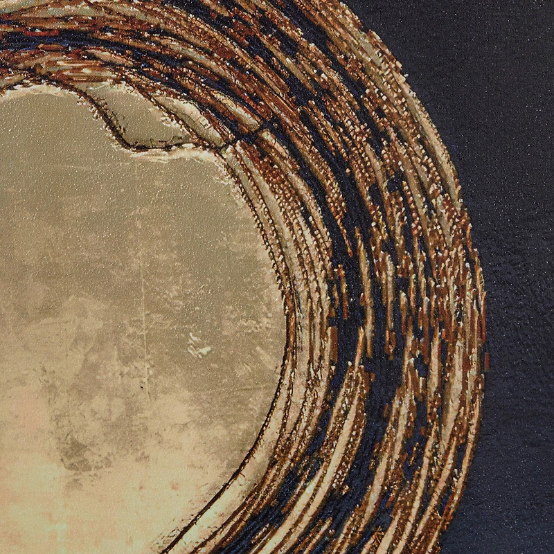 CosmoLiving by Cosmopolitan Gold Porcelain Swirl Starburst Framed Wall Art with Gold Aluminum Frame Set of 2 32", 32"