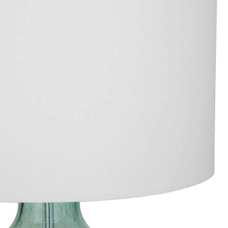 Teal Glass Table Lamp Set of 2 16", 25"