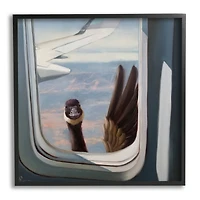 Stupell Industries Hello from a Goose Airplane Window Scene Painting Framed Wall Art