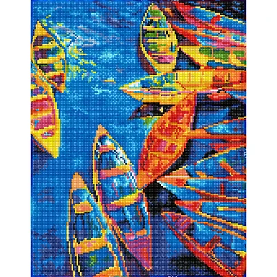 Diamond Dotz® Intermediate Blue Bay Pre-Framed Diamond Painting Kit