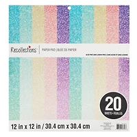 6 Packs: 20 ct. (120 total) Signature™ Ombre Glitter Paper Pad by Recollections®, 12" x 12"