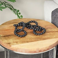20" Black Wood Chain Beaded 8 Link Sculpture