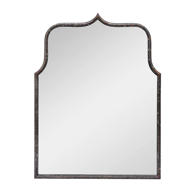 Hello Honey® Distressed Black Modern Farmhouse Metal Framed Wall Mirror