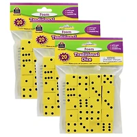 Teacher Created Resources® 3/4" Foam Traditional Dice, 3 Packs of 20