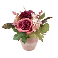 10" Mixed Rose Arrangement in Pink Pot by Ashland® 