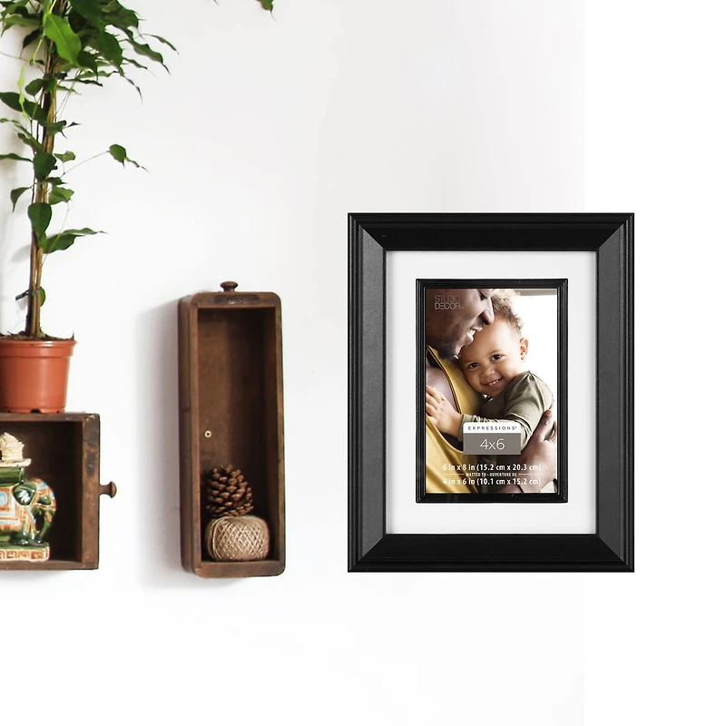 Expressions™ 4" x 6" Black Frame with Fillet by Studio Décor®