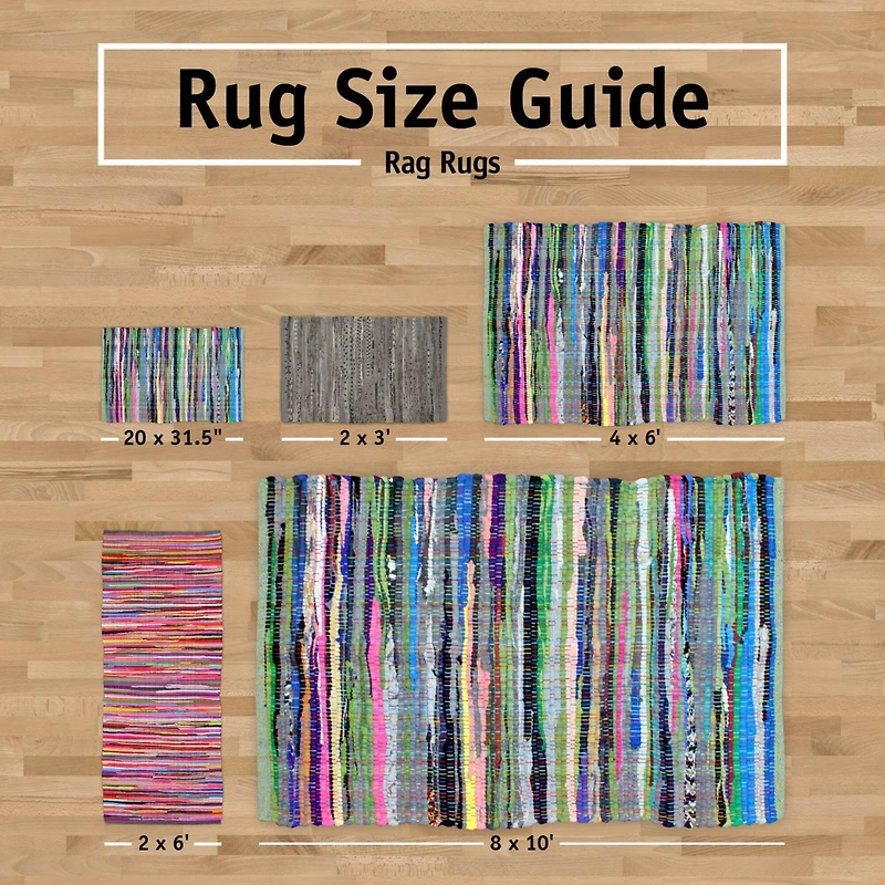 DII® Variegated Blue Recycled Yarn Rug, 2ft. x 3ft.