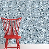 NuWallpaper Navy Saybrook Peel & Stick Wallpaper