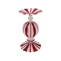 Red & White Bubble Glass Pillar Candle Holder by Ashland