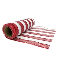 10" x 19ft. Red & White Striped Mesh by Celebrate It™