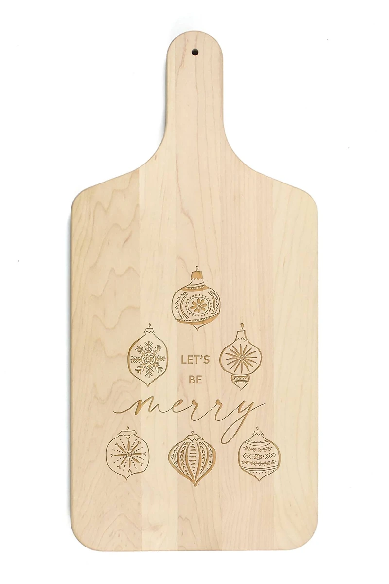 17" Let's Be Merry Maple Paddle Cutting Board