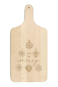 17" Let's Be Merry Maple Paddle Cutting Board