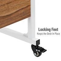 Mind Reader Standing Desk, Adjustable Height, Laptop Workstation, Home Office Computer Table, MDF, Brown