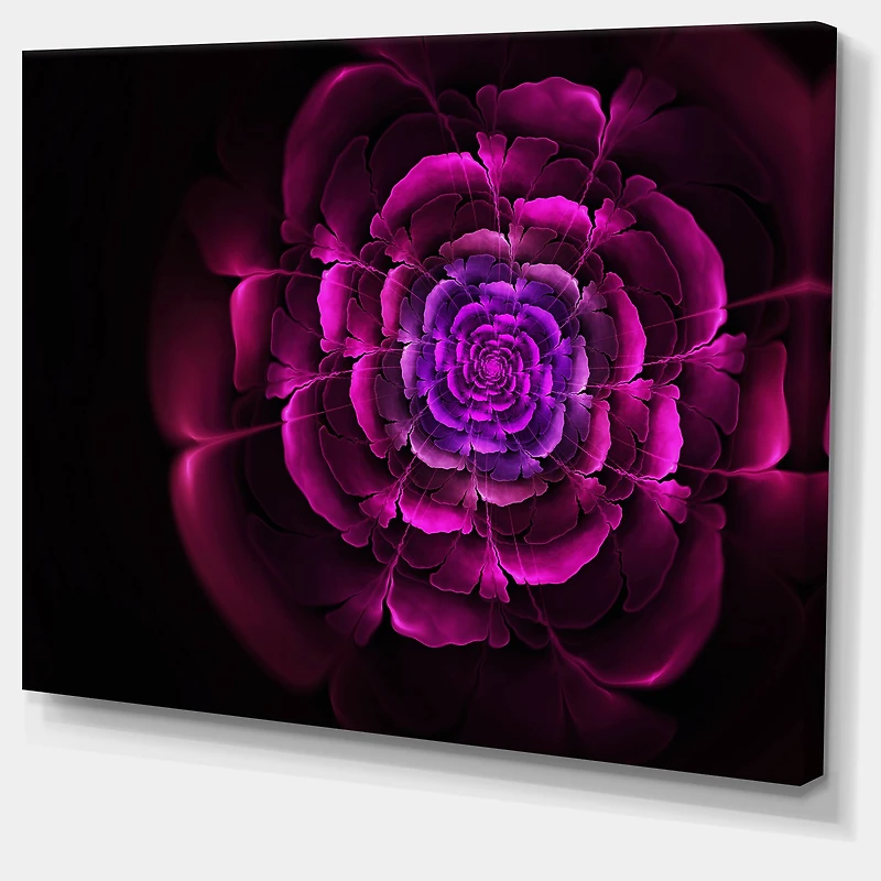 Designart - Fractal Purple Rose in Dark