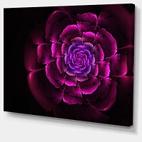 Designart - Fractal Purple Rose in Dark