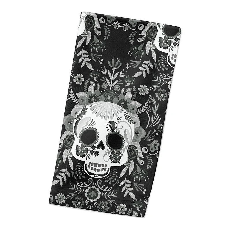 Sugar Skull Pattern 10" x 10" Cotton Twill Napkin