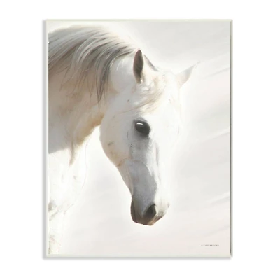 Stupell Industries White Stallion Portrait Minimal Southwestern Horse Wood Wall Plaque