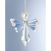 Solid Oak March/Aquamarine Birthstone Angel Crystal Suncatcher Ornament Kit