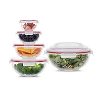 JoyJolt® Red Glass Mixing Bowls Set
