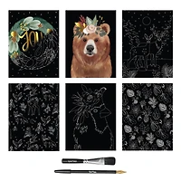 Brea Reese™ 9" x 12" Winter Deer Scratch Art Paper Pad