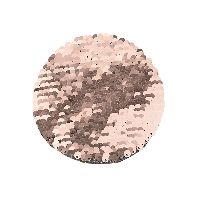 Craft Express 4" Round Champagne & White Sublimation Sequin Patches, 2ct.