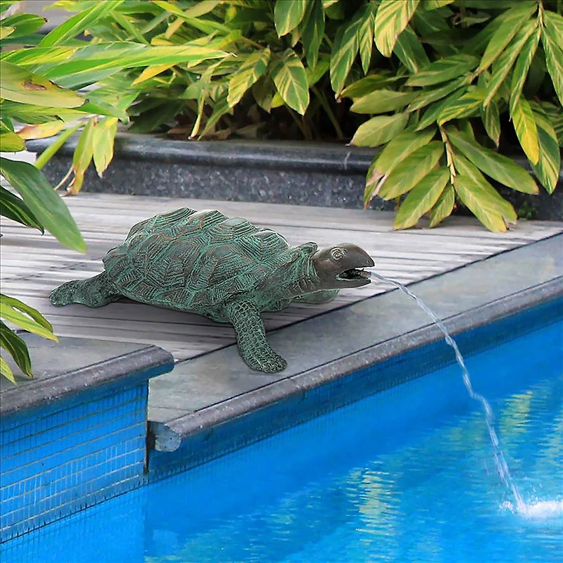 Design Toscano 12" Traipsing Turtle Bronze Garden Statue