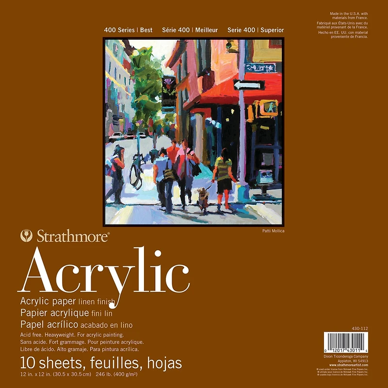 Strathmore Acrylic Paper Pad, 400 Series, Tape-Bound, 10 Sheets