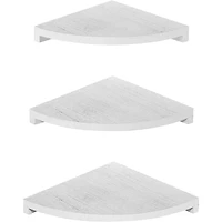 Gray White Floating Corner Wall Shelf Set