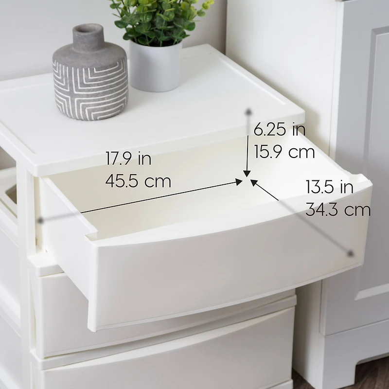 IRIS® 29.5qt. White Wide 3-Drawer Stacking Chests, 2ct.