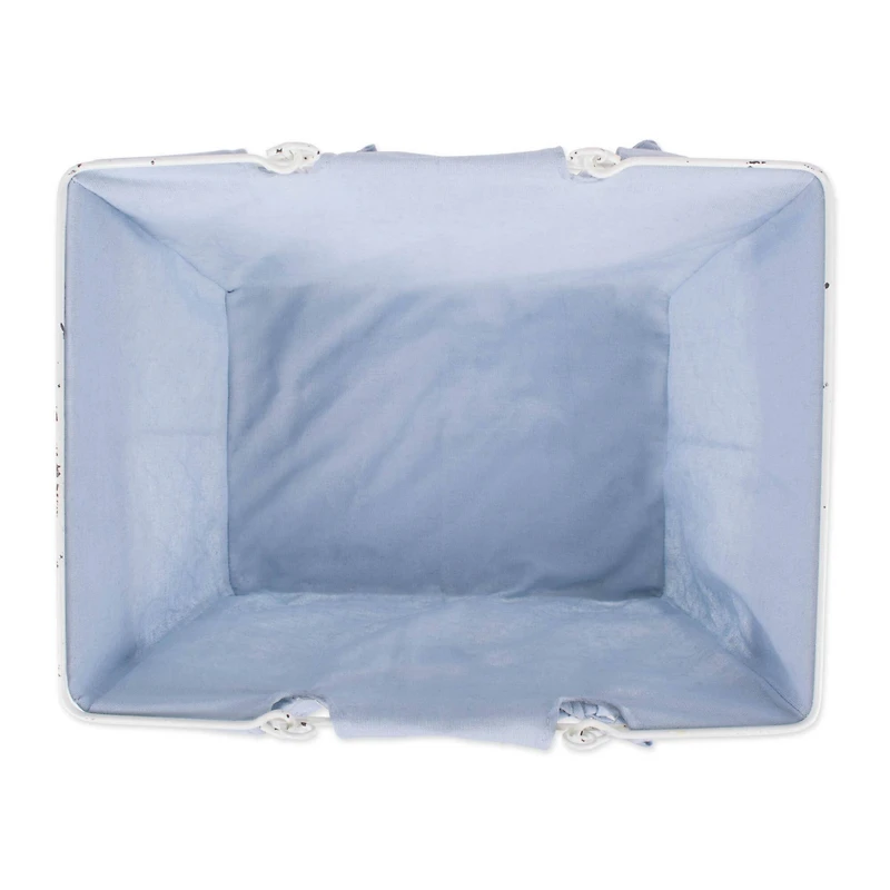 DII® Antique White Chicken Wire Egg Basket with Washed Denim Liner 