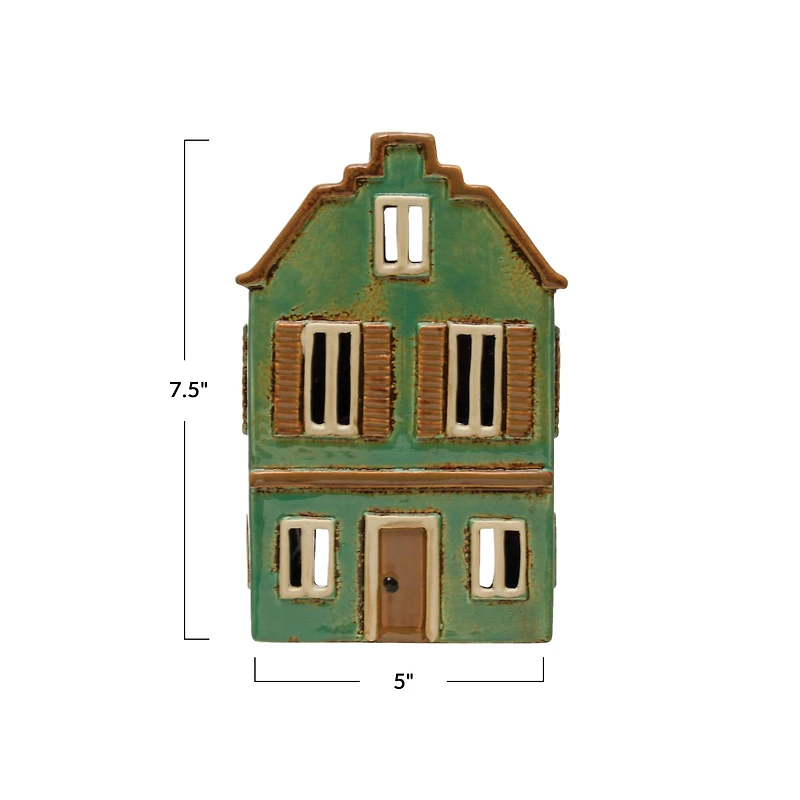 Hello Honey® 7.5" Mint & White Stoneware House Décor Accent