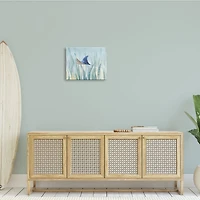 Stupell Industries Stingray Aquatic Animal Ocean Blue Spotted Sea Creature Canvas Wall Art