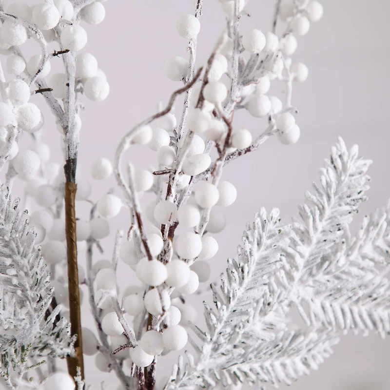 2.5ft. Artificial Flocked Berry Arrangement in Cylinder Chrome Vase