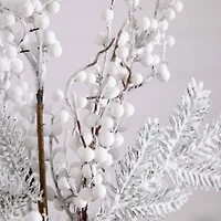 2.5ft. Artificial Flocked Berry Arrangement in Cylinder Chrome Vase