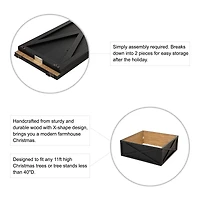 Glitzhome® 32" Black Wooden Tree Collar