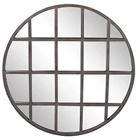 CosmoLiving by Cosmopolitan 36" Black Industrial Metal Wall Mirror