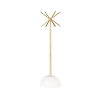 13" Gold Metal 12-Slot Jewelry Stand with White Base