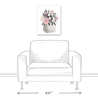 Pink Flower Basket  16" x 20" Canvas Wall Art