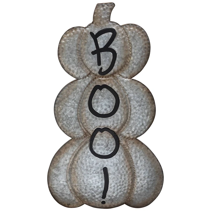 28' Silver & Brown Metal Pumpkin Halloween Decoration