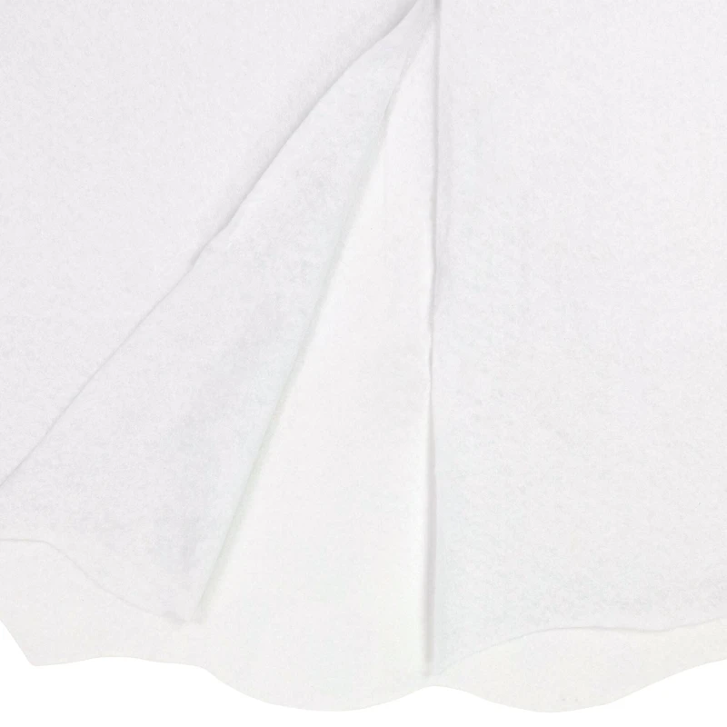 48" Winter White Scalloped Edge Tree Skirt