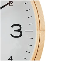 16" Light Brown Framed Wall Clock