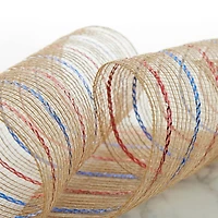 10" x 19ft. Red, Tan & Blue Striped Mesh by Celebrate It™
