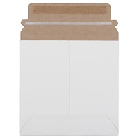 JAM Paper 6" x 6" White Flat Photo Mailer Peel & Seal Closure Envelopes, 6ct.