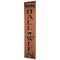 36" Orange Wood Happy Halloween with Spider Wall Sign